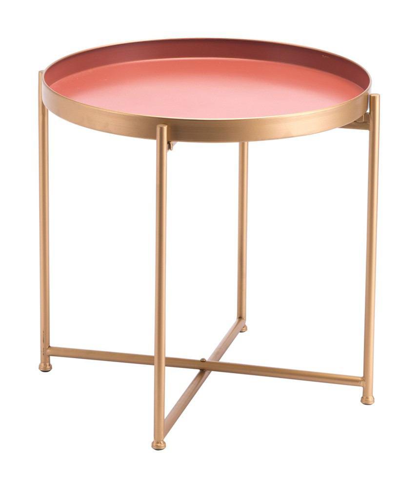 Zuo Red Short End Table Pink