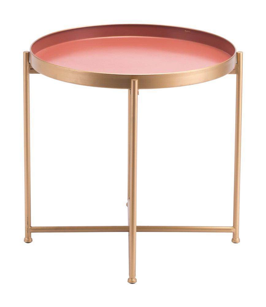 Zuo Red Short End Table Pink