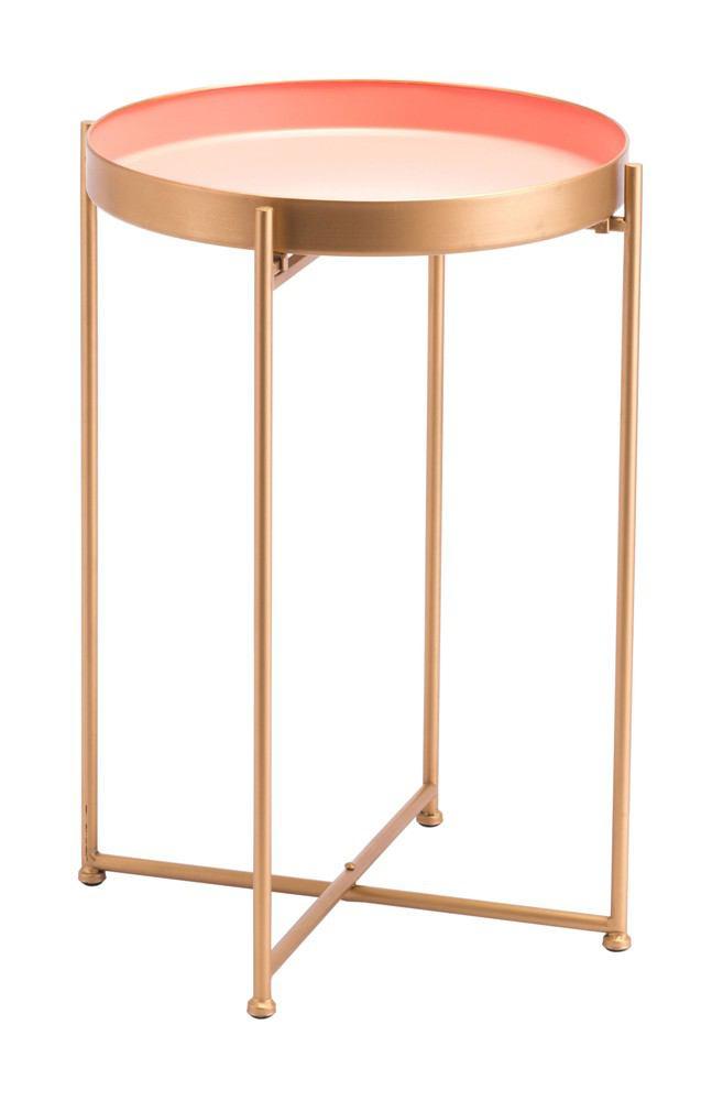 Zuo Red Tall End Table Pink