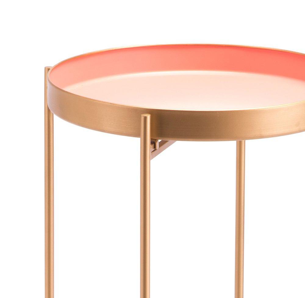 Zuo Red Tall End Table Pink