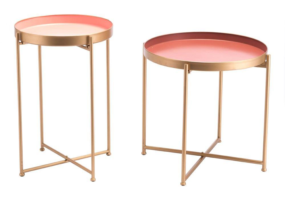 Zuo Red Short End Table Pink