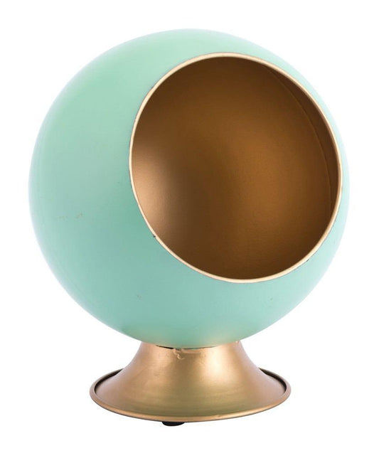 Zuo Round Small Metal Planter Green