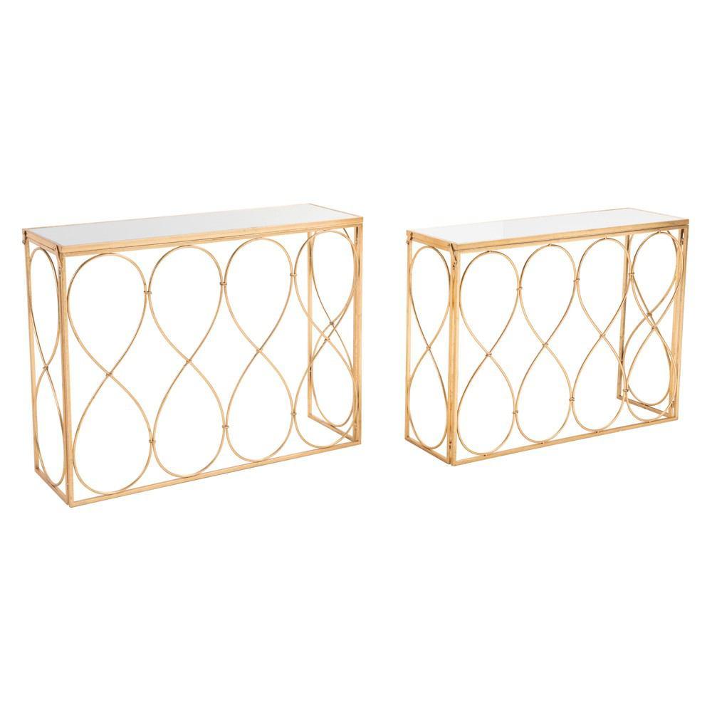 Zuo Twist Console Tables Gold - Set Of 2