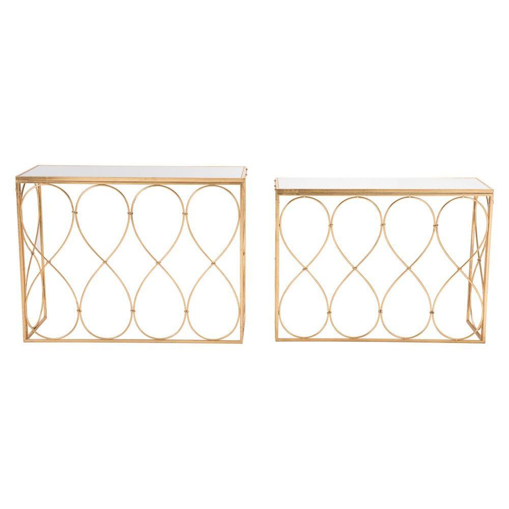 Zuo Twist Console Tables Gold - Set Of 2