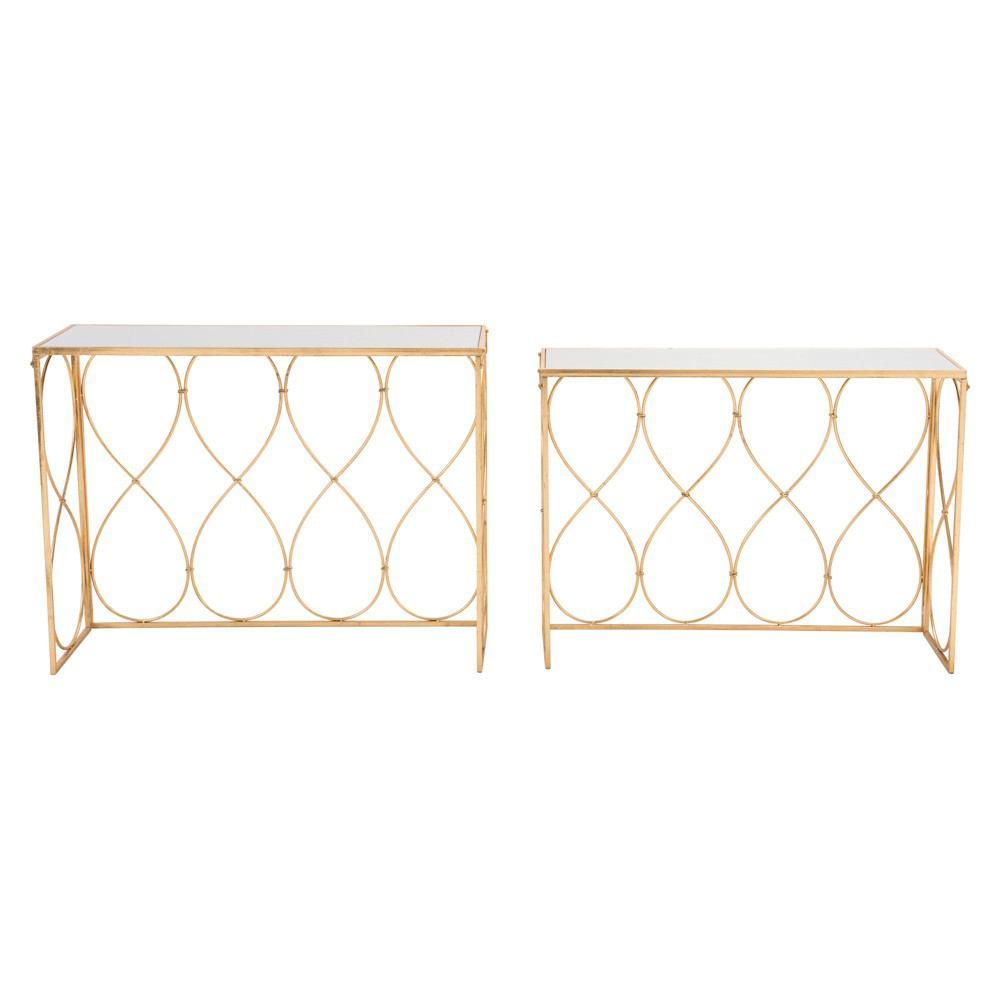 Zuo Twist Console Tables Gold - Set Of 2