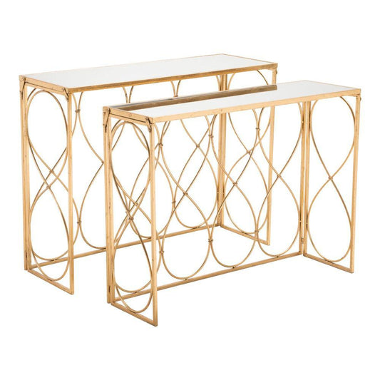 Zuo Twist Console Tables Gold - Set Of 2