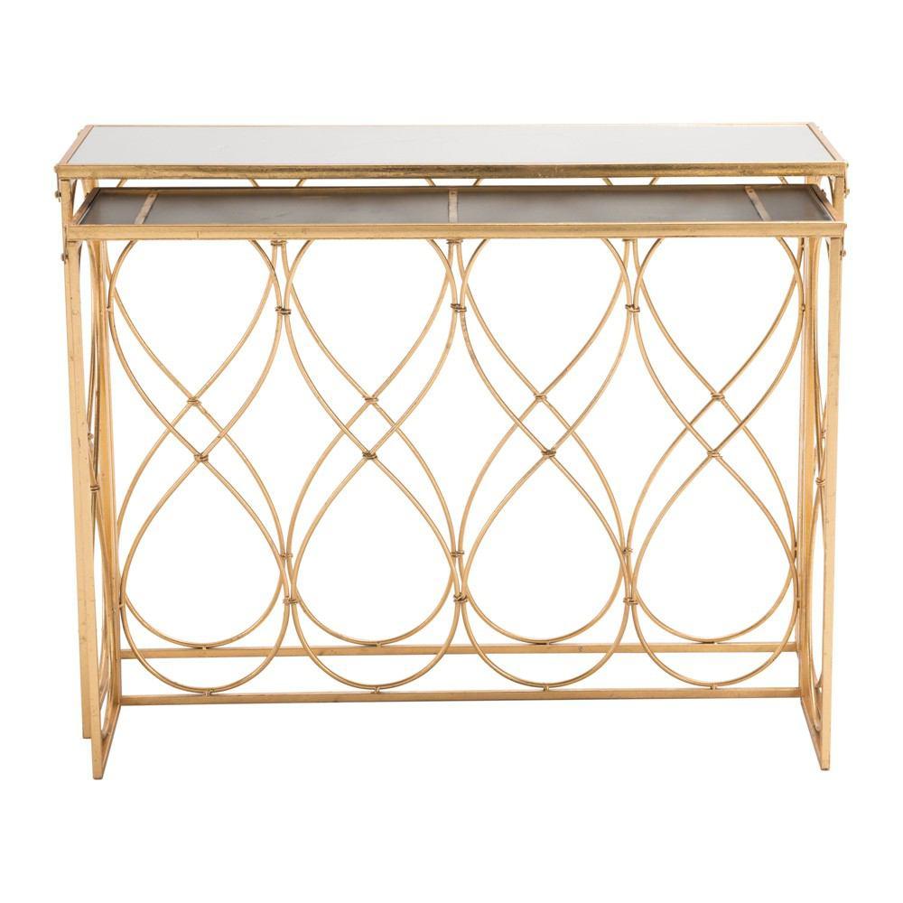 Zuo Twist Console Tables Gold - Set Of 2