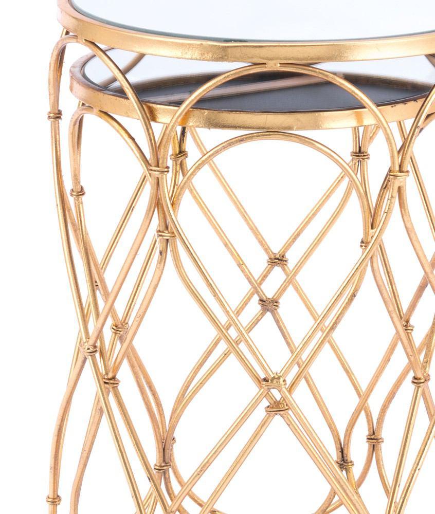 Zuo Twist End Tables Gold - Set Of 2