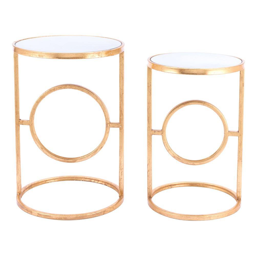 Zuo Aro End Tables Gold - Set Of 2