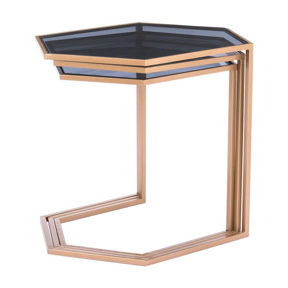 Zuo Geo Nesting Tables Black & Gold - Set Of 3