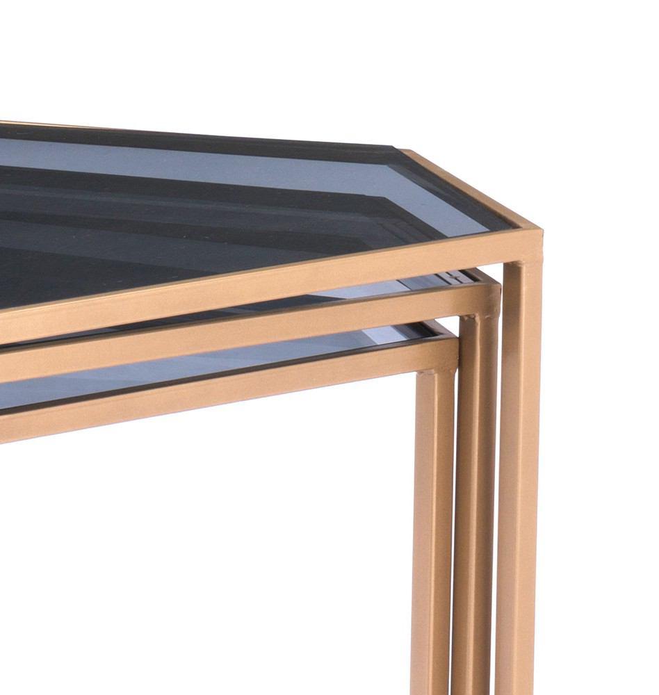 Zuo Geo Nesting Tables Black & Gold - Set Of 3