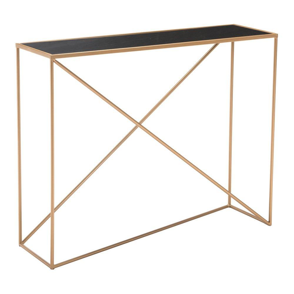 Zuo Sixty Console Table - Black & Gold