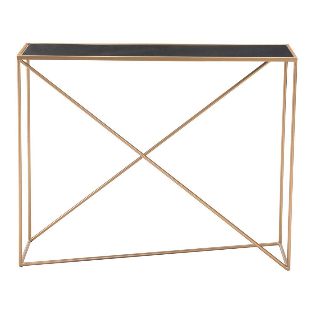 Zuo Sixty Console Table - Black & Gold