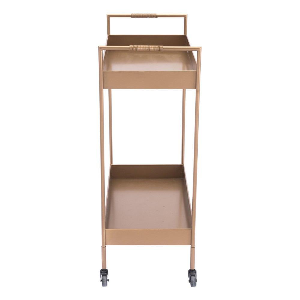 Zuo Gold Bar Cart Gold