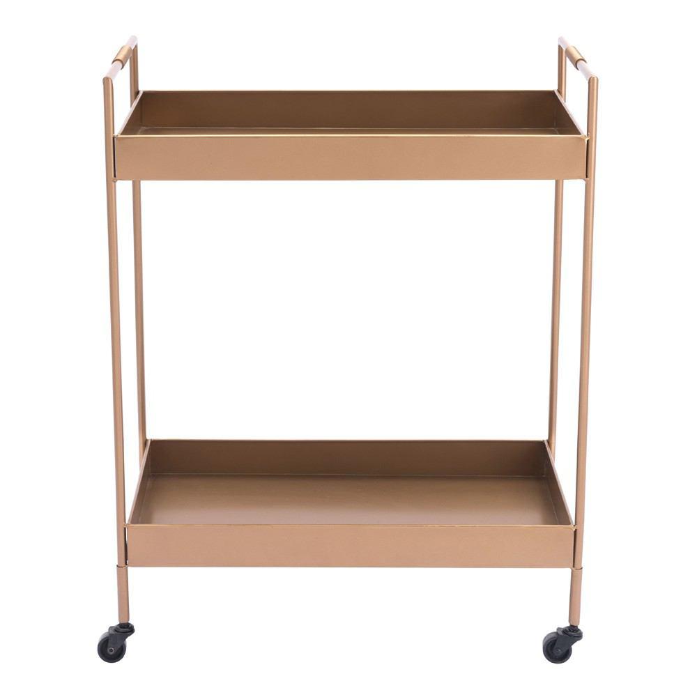 Zuo Gold Bar Cart Gold