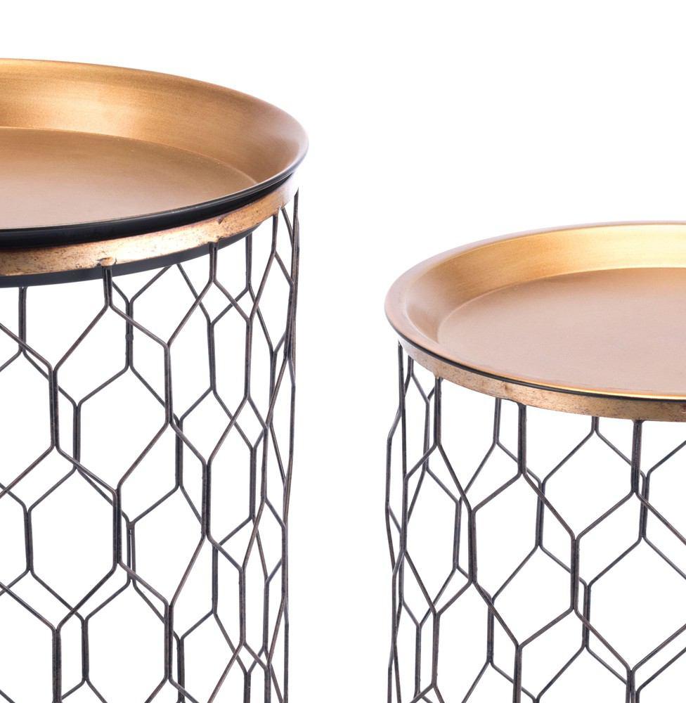 Zuo Oriente Set Of Two Tables Gold