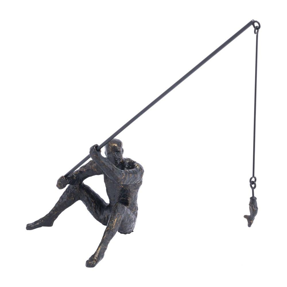 Zuo Fisherman Figurine Black