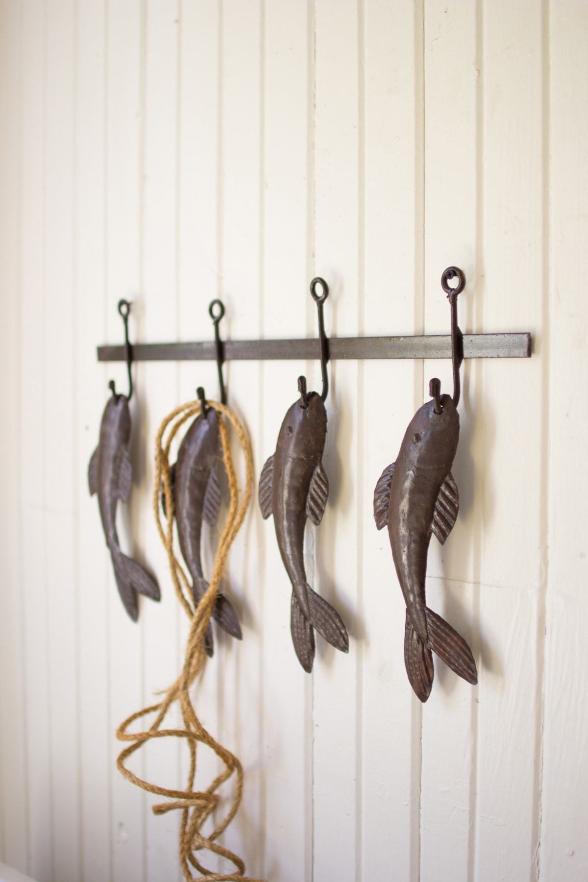 Kalalou Hammered Metal Fish Coat Rack