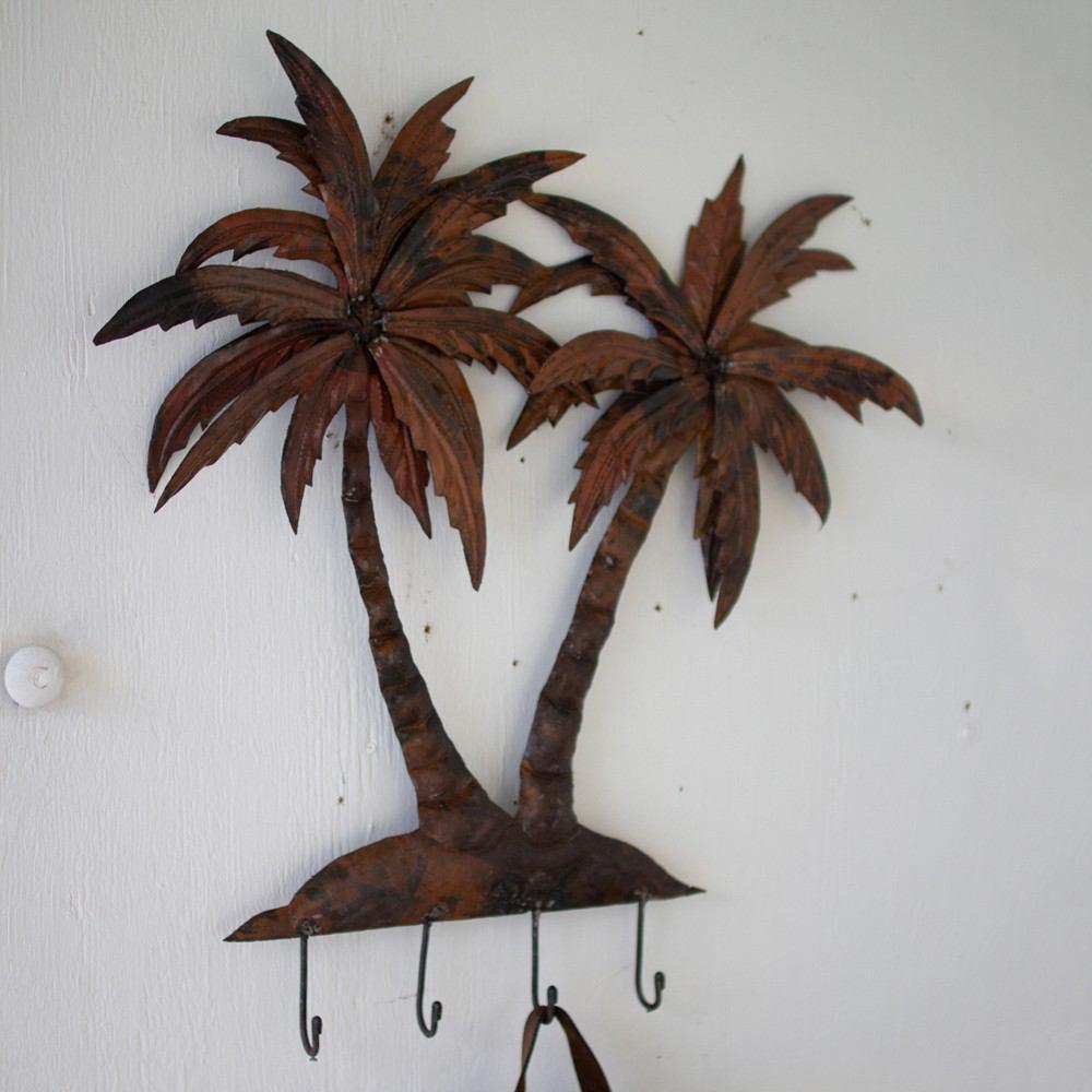 Kalalou Rustic Recycled Palm Trees Coat Rack
