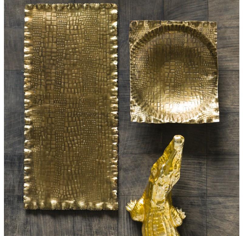Gold Leaf Design Group Crocodile Square Bowl