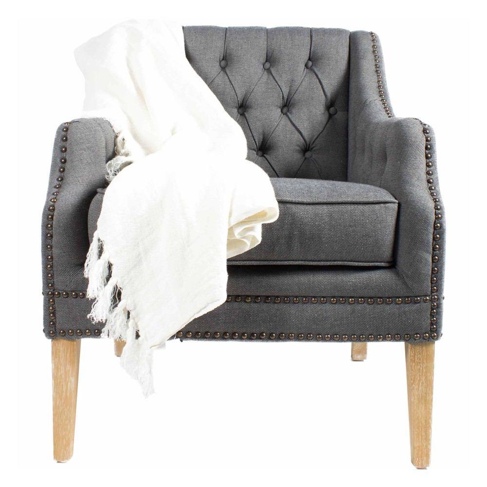 Moe's Home Collection Lemmy Heavy Linen Throw