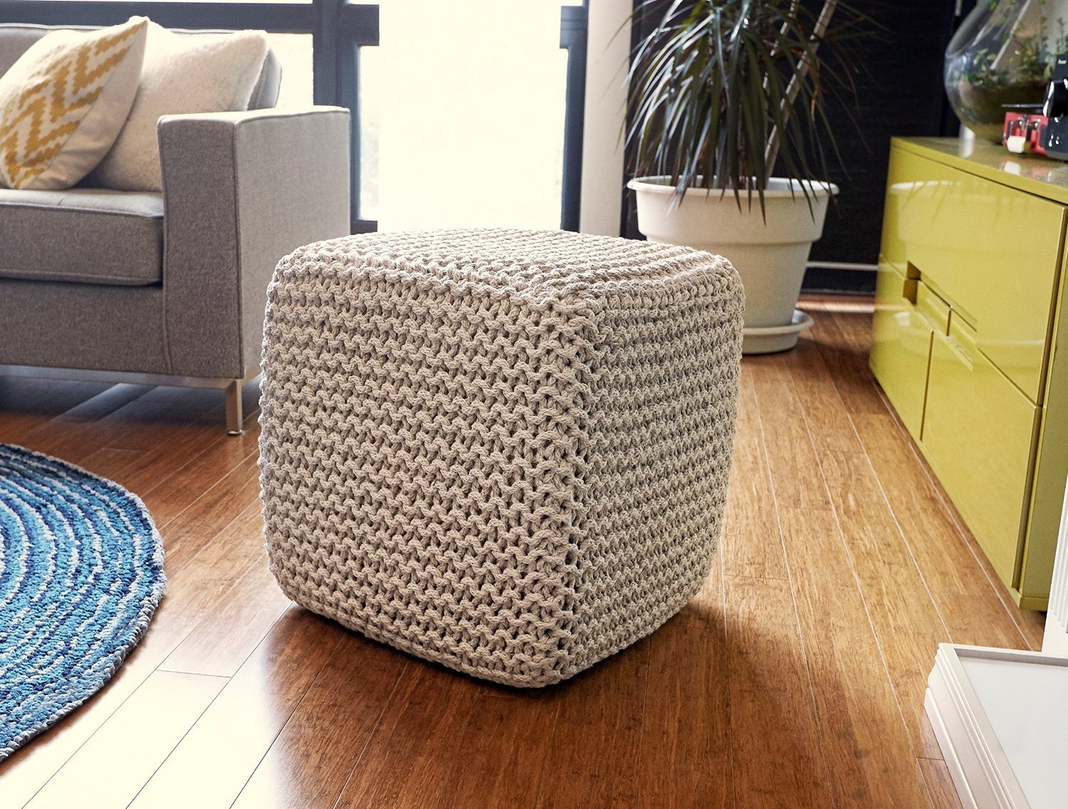 Anji Mountain Jute Pouf Square