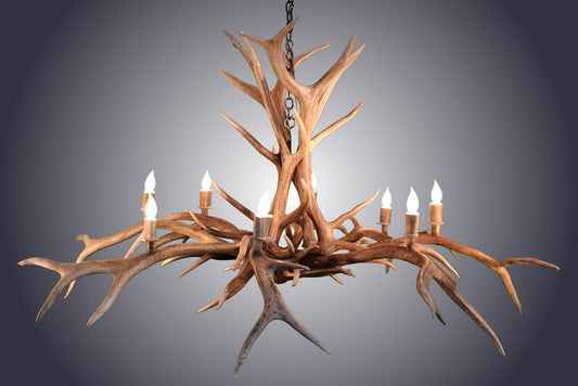 Antlerworx 8 Light Inverted Elk Spider Antler Chandelier (AWC-16)