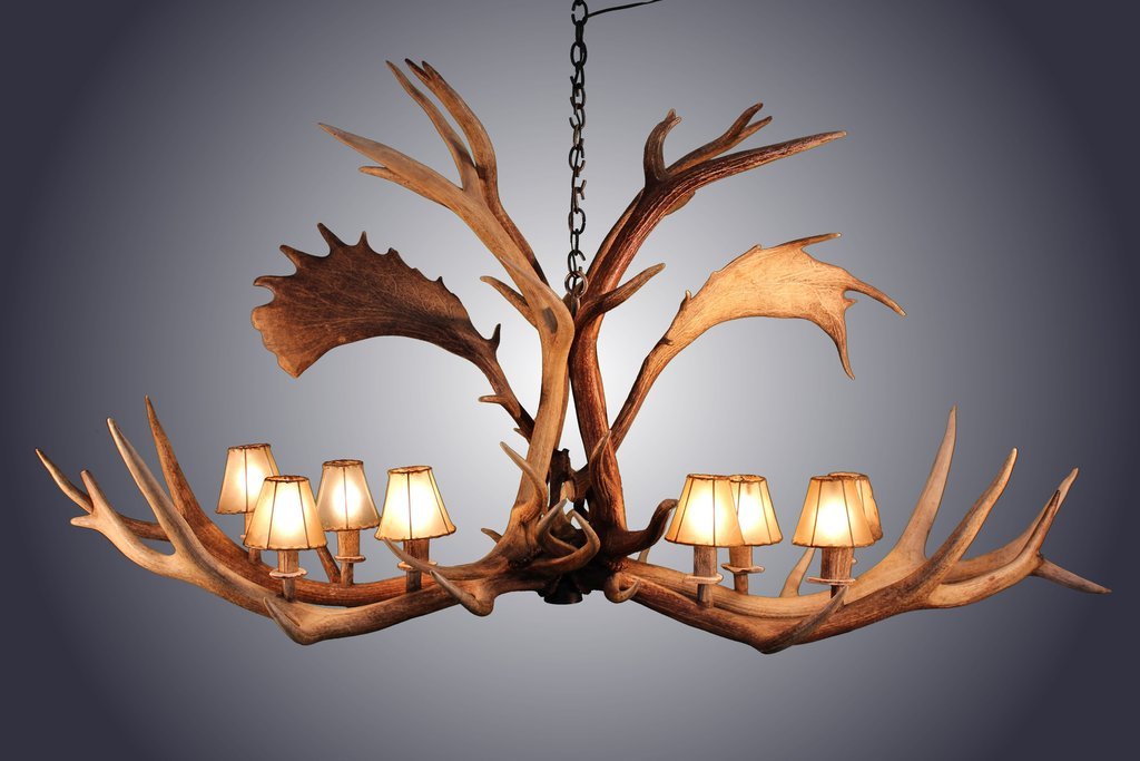 Antlerworx 8 Light Elk/Fallow Elongated Antler Chandelier (AWC-21)