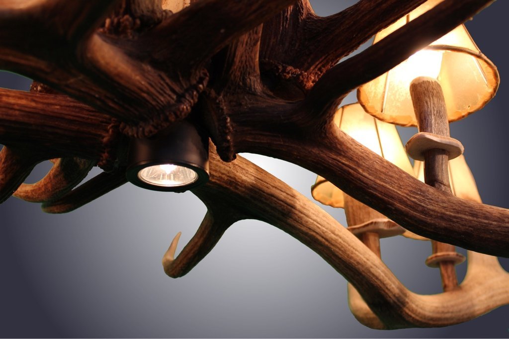 Antlerworx 8 Light Elk/Fallow Elongated Antler Chandelier (AWC-21)