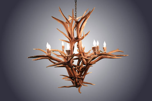 Antlerworx 8 Light Inverted Elk Antler Chandelier (AWC-27)