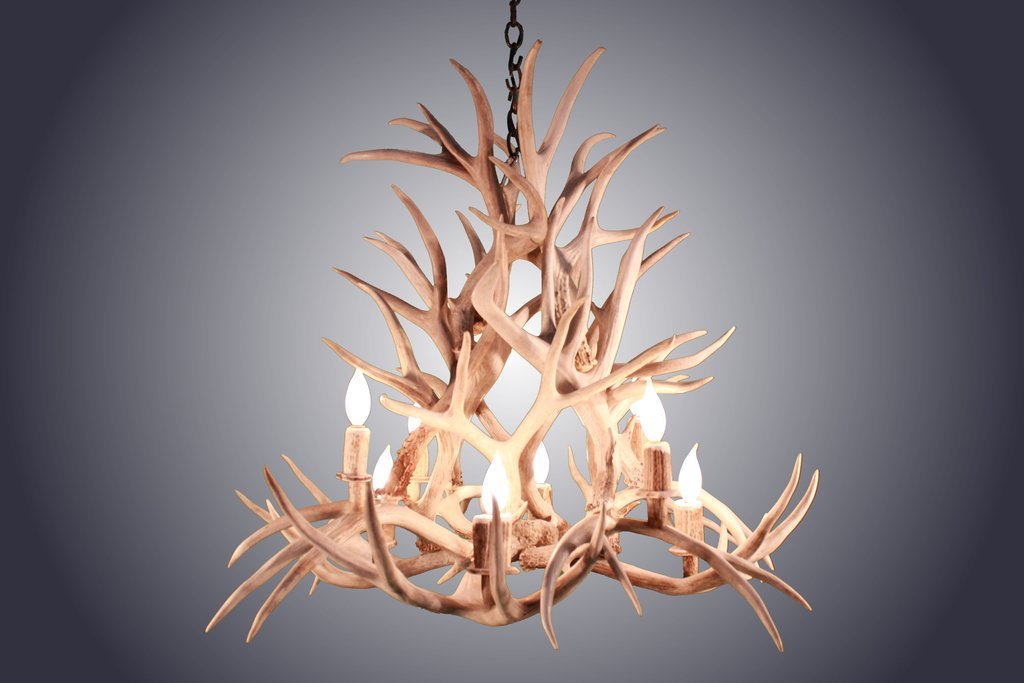 AntlerWorx 8 Light Magnolia Mule Deer Antler Chandelier (AWC-30)