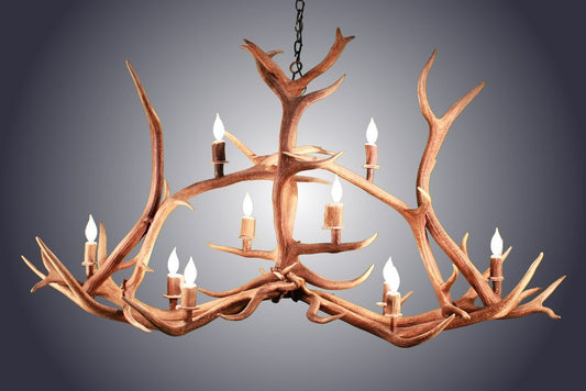 Antlerworx 10 Light Elk Crossbar Antler Chandelier (AWC-36)