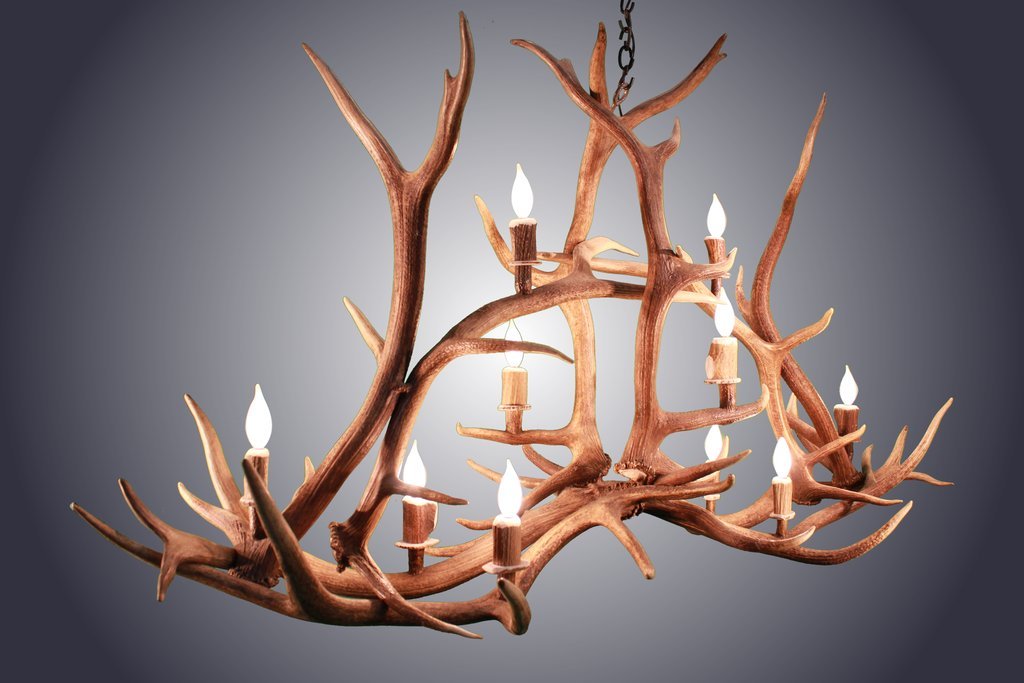 Antlerworx 10 Light Elk Crossbar Antler Chandelier (AWC-36)