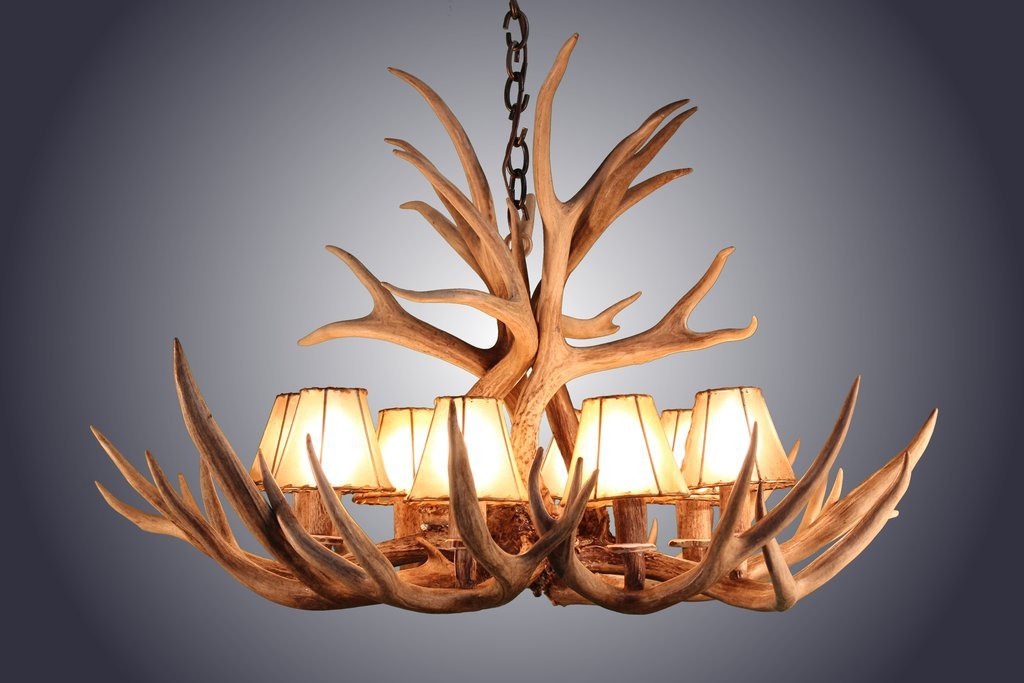 Antlerworx 8 Light Mule Deer Antler Chandelier (AWC-4)