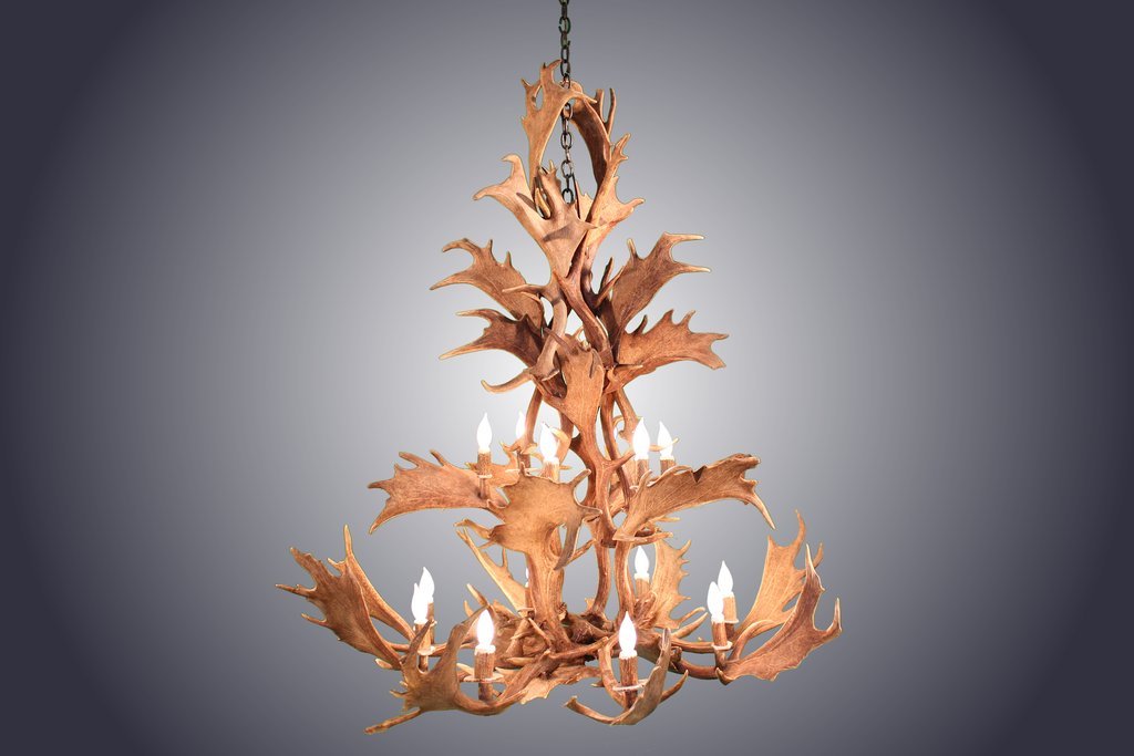 Antlerworx 14 Light Fallow Antler Chandelier (AWC-85)