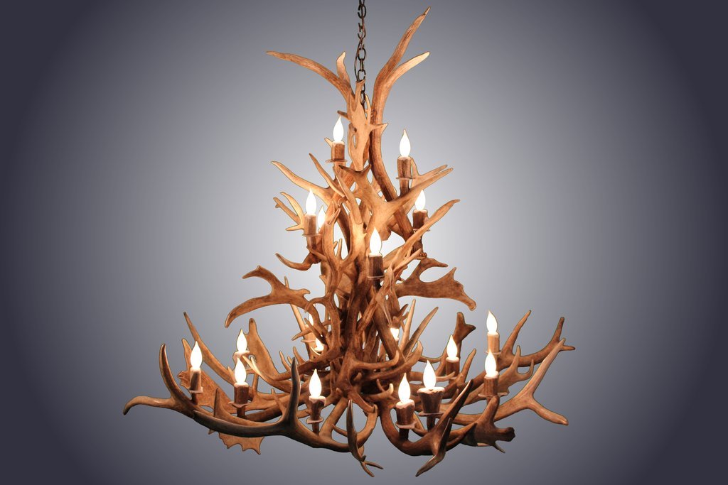 Antlerworx 18 Light Elk & Fallow Antler Chandelier (AWC-88)