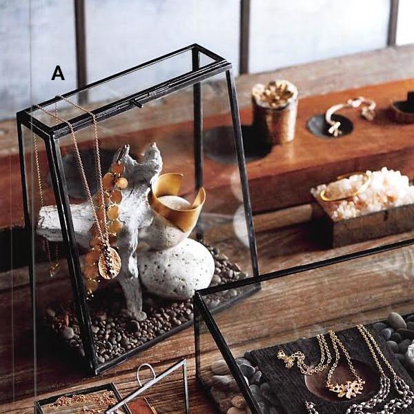 Roost Antique Iron Angled Display Cases