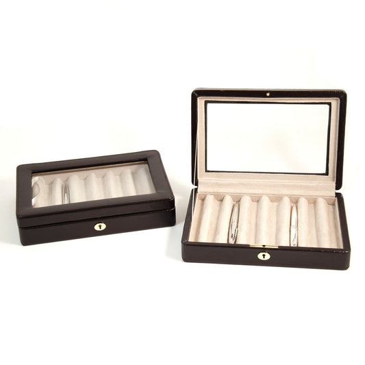 Bey-Berk 8 Pen Case in Brown Leather