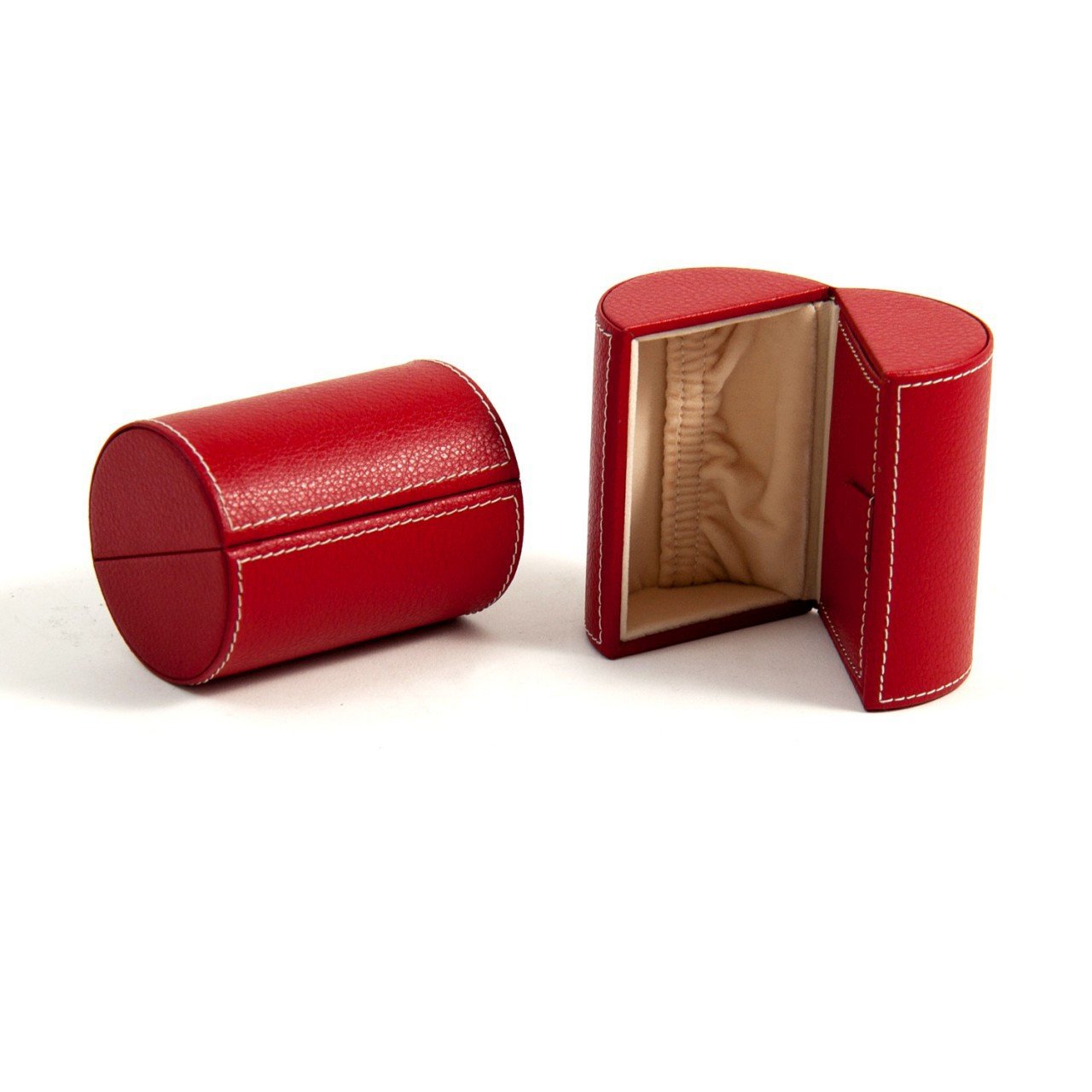 Bey-Berk Red Leather Jewelry Case