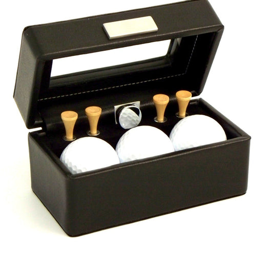 Bey-Berk Golf Accessories in a Black Leather Box