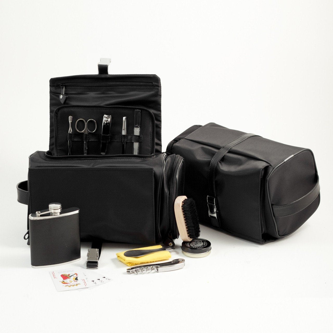 Bey-Berk Black Leather & Nylon Tote Bag