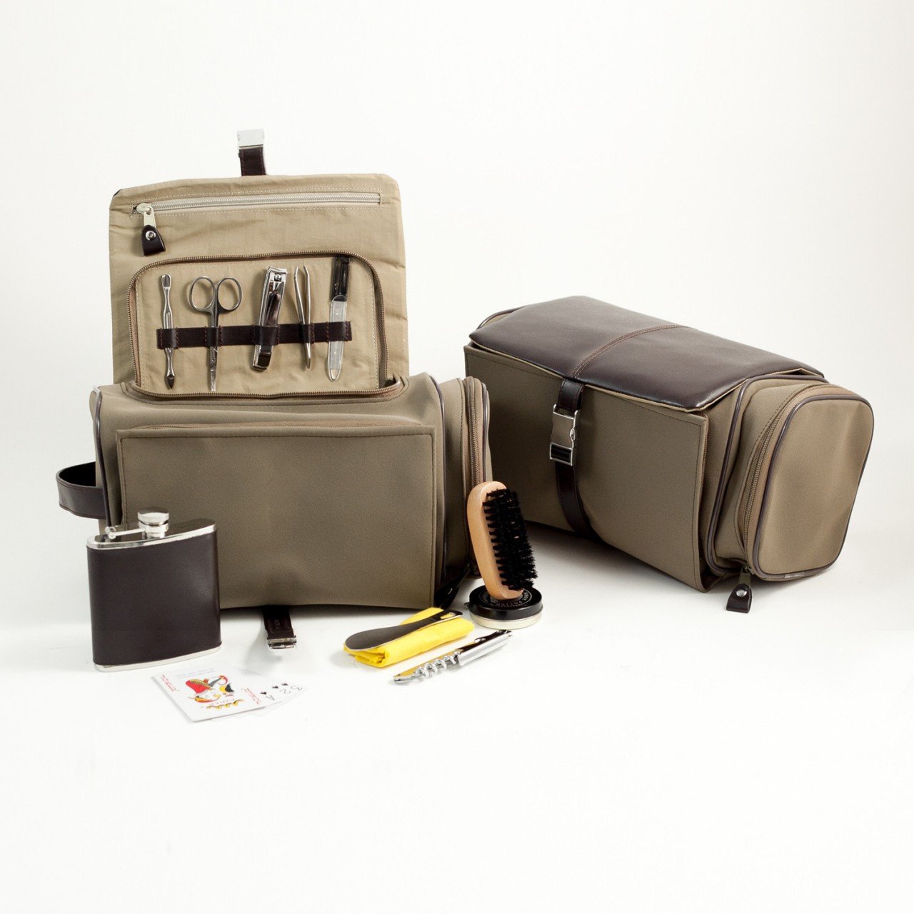 Bey-Berk Ultra Suede & Brown Leather Tote Bag