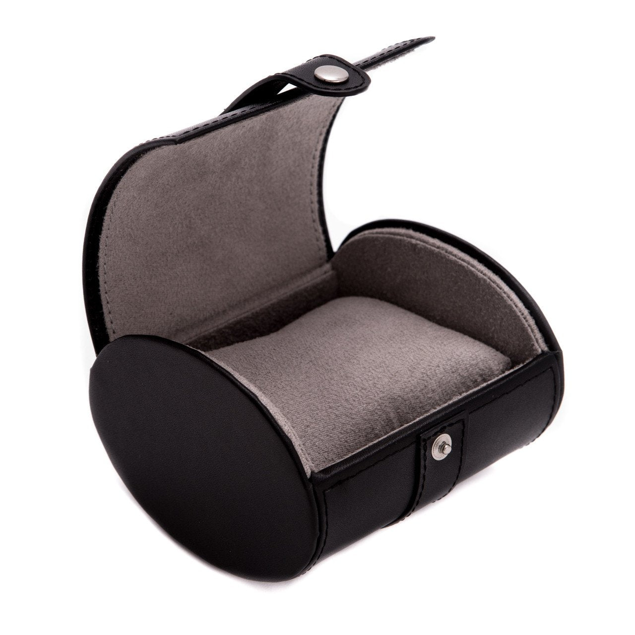 Bey-Berk Black Leather Single Watch Travel Case