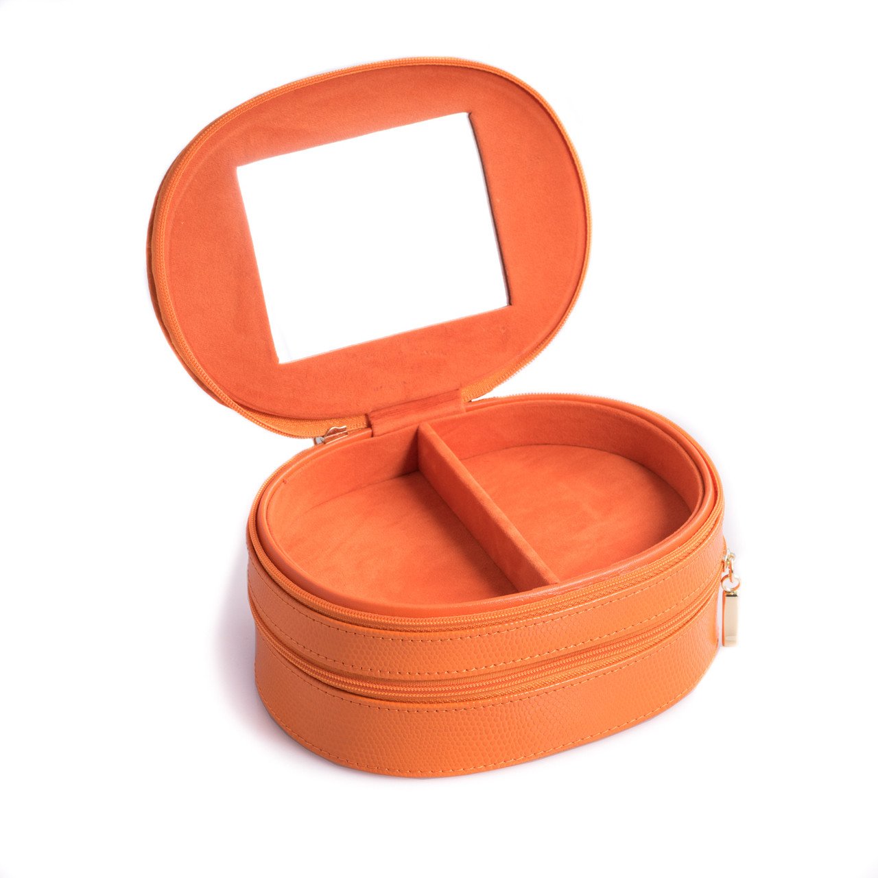 Bey-Berk Orange "Lizard" Leather Jewelry Case