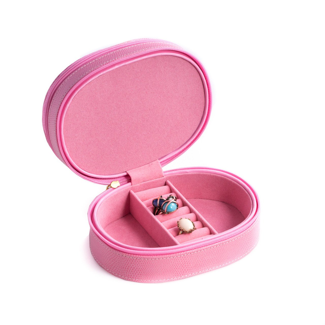 Bey-Berk Pink "Lizard" Leather Jewelry Case