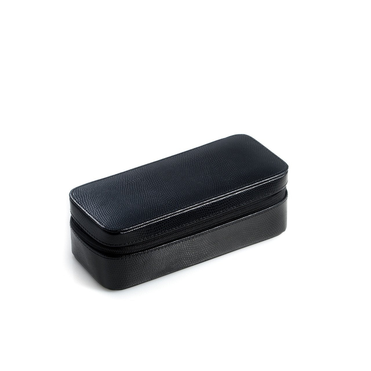 Bey-Berk Black "Lizard" Leather Watch & Bracelet Case