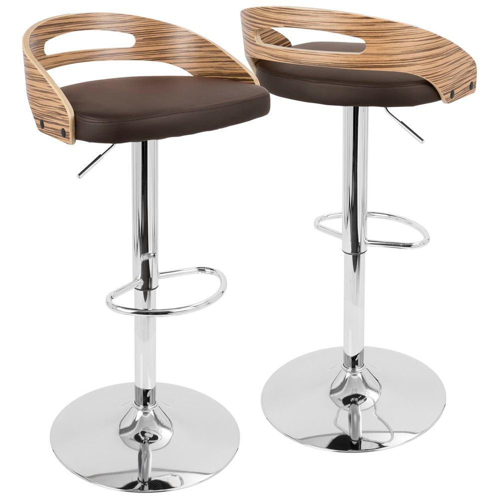 LumiSource Cassis Height Adjustable Barstool with Swivel