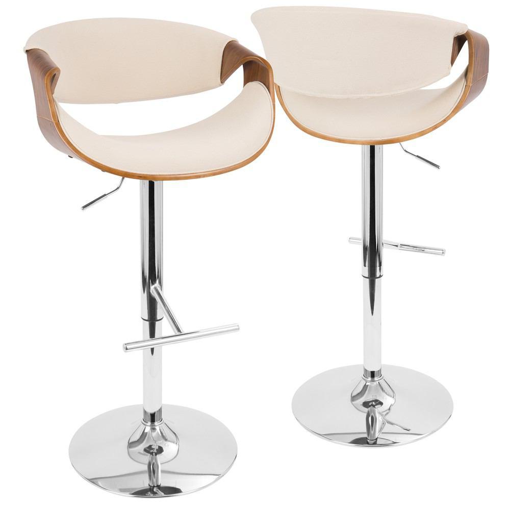 LumiSource Curvo Height Adjustable Barstool with Swivel