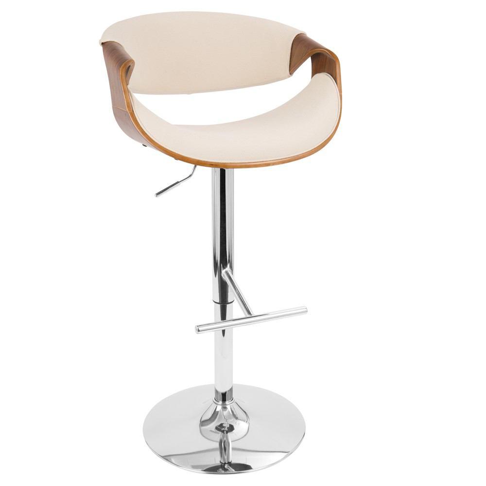 LumiSource Curvo Height Adjustable Barstool with Swivel