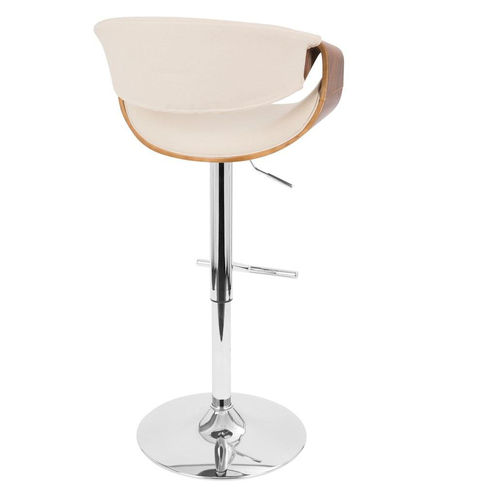LumiSource Curvo Height Adjustable Barstool with Swivel